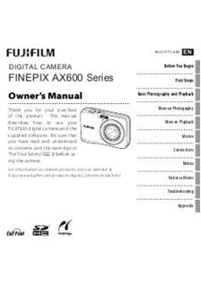 Fujifilm AX 600 manual. Camera Instructions.